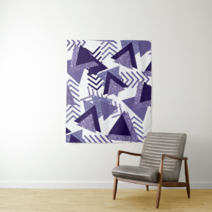 80s Cool Abstract   Purple Passion Shapes Pattern Tapestry