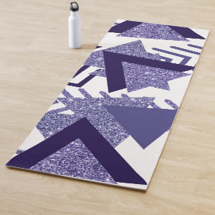 80s Cool Abstract Purple Passion Shapes Pattern Yoga Mat
