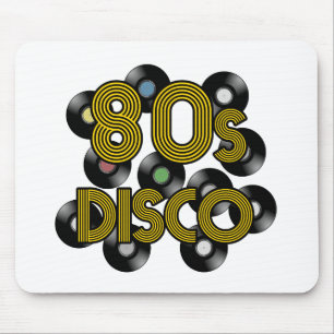 80s disco vinyl records mouse pad