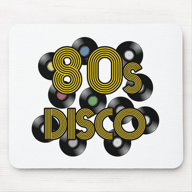 80s disco vinyl records mouse pad (Front)
