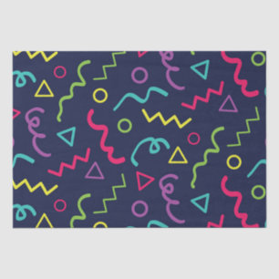 80s eighties retro party neon Memphis pattern Tissue Paper