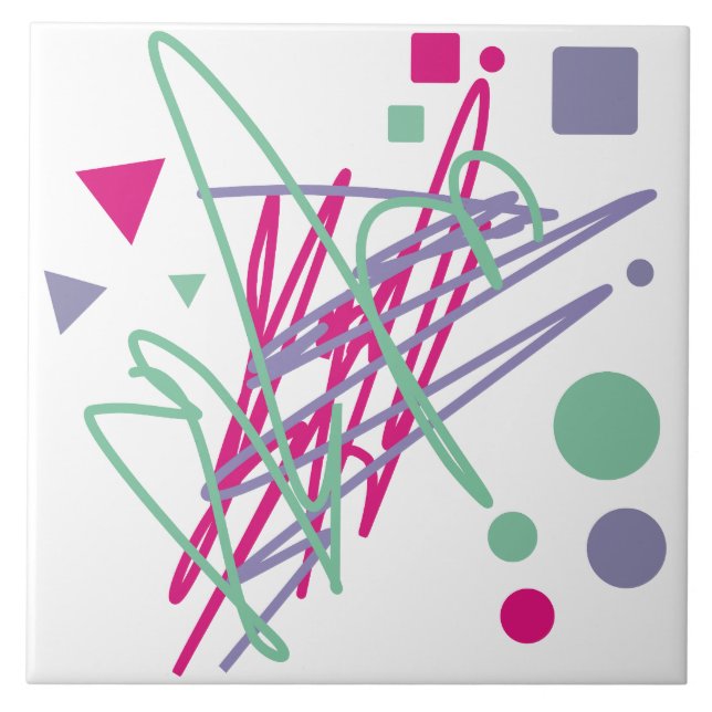 80s eighties vintage colours splash medley art gir tile (Front)
