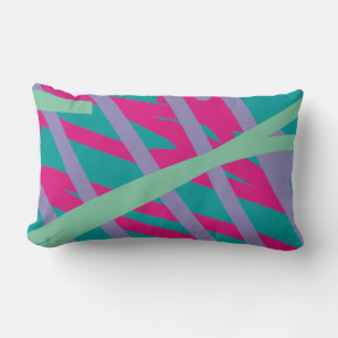 80s eighties vintage colours splash medley art lumbar cushion