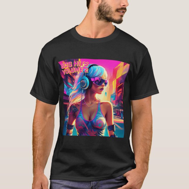 80S Electronic Dance Music Record Label T-Shirt (Front)
