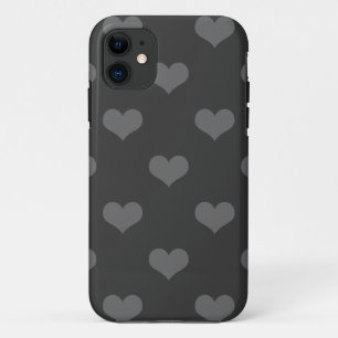 80s flannel grey hearts emo girly goth pattern Case-Mate iPhone case