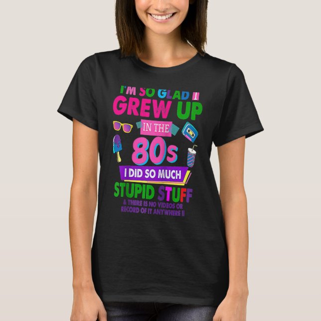 80s For Women Rave Outfit & 80s Festival Costume R T-Shirt (Front)