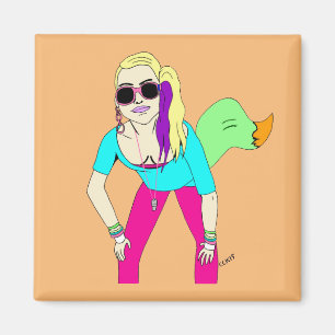 80s foxy girl magnet