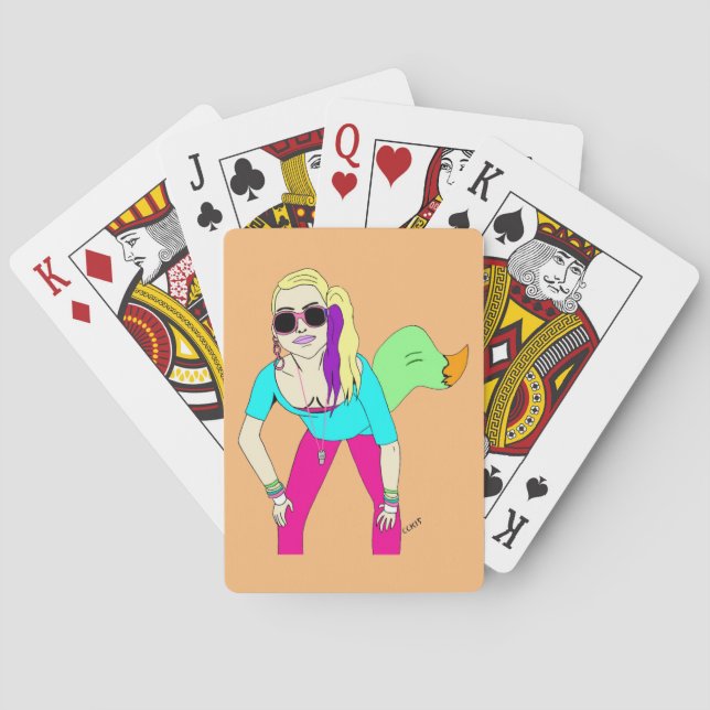 80s foxy girl playing cards (Back)