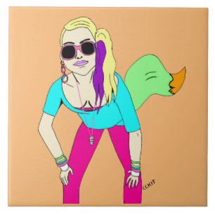 80s foxy girl tile