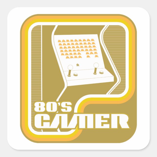 80's Gamer Square Sticker (Front)