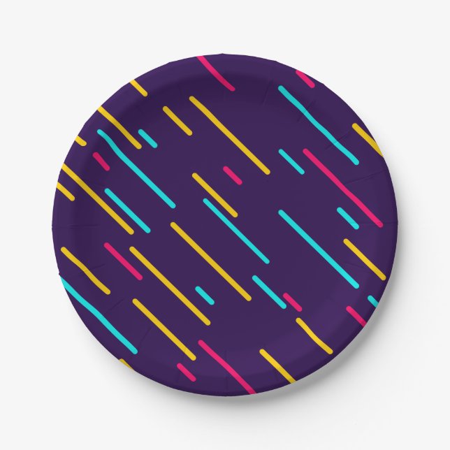 80s Geometric Art Pattern Geometric Photography Ge Paper Plate (Front)