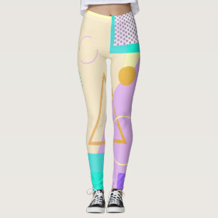 80s geometric funky retro memphis pattern leggings