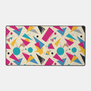 80s Geometric Pattern Desk Mat