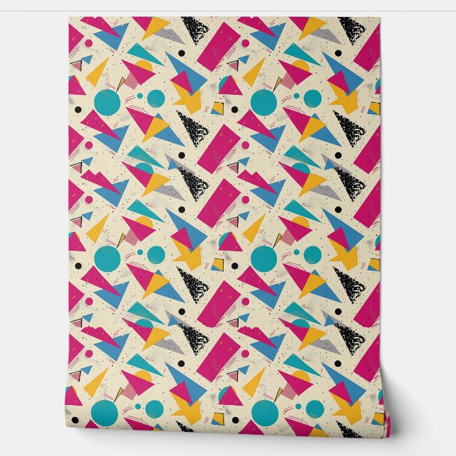 80s Geometric Pattern Wallpaper (Unrolling)
