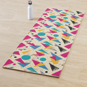 80s Geometric Pattern Yoga Mat