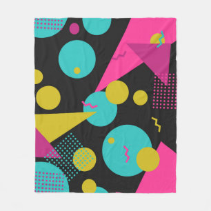 80s geometric seamless pattern with memphis elemen fleece blanket