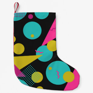 80s geometric seamless pattern with memphis elemen small christmas stocking