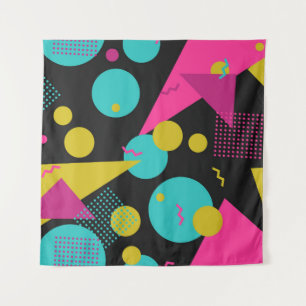 80s geometric seamless pattern with memphis elemen tapestry