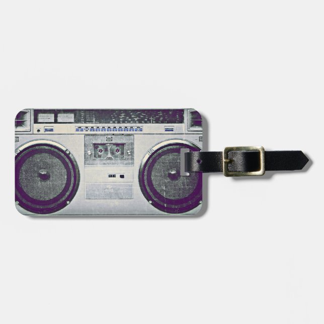 80's ghetto blaster luggage tag (Front Horizontal)