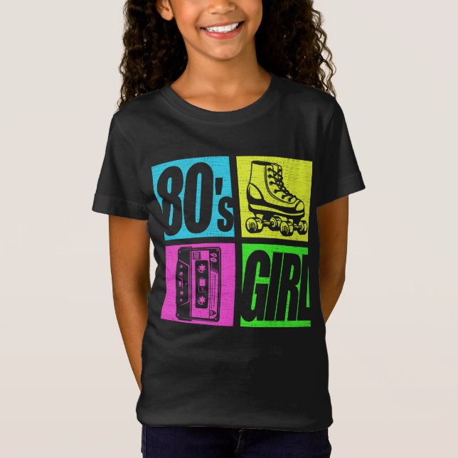 80s Girl 1980s Fashion 80 Theme Party Eighties  T-Shirt (Front)