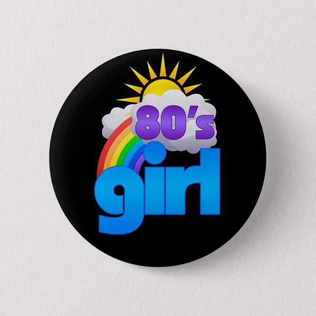 80s Girl 6 Cm Round Badge (Front)