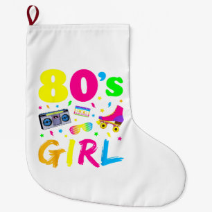 80's Girl Birthday Party Costume Retro Vintage Gif Large Christmas Stocking