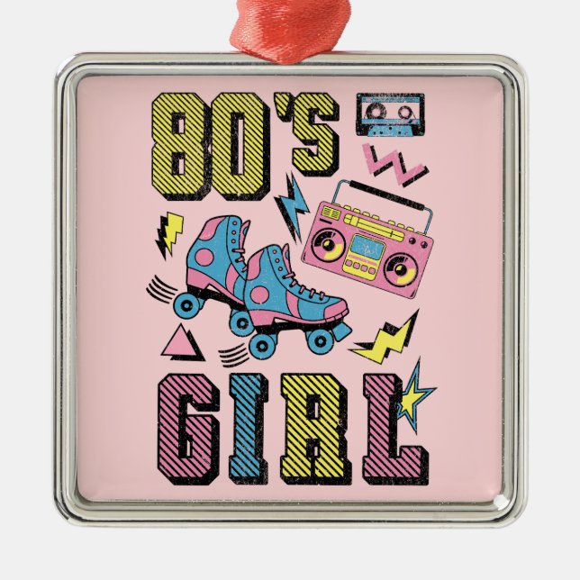 80's Girl Metal Tree Decoration (Front)