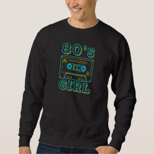 80s Girl Mixtape Cassette Tape Music Retro Party   Sweatshirt