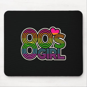 80s Girl Retro Vintage Halloween Costume Women 80s Mouse Pad