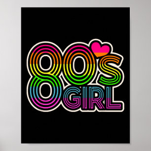 80s Girl Retro Vintage Halloween Costume Women 80s Poster