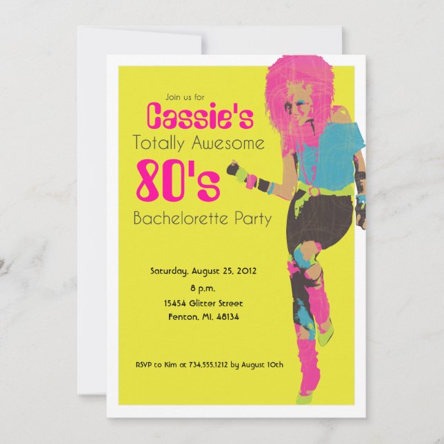 80's Glam Invitation (Front)