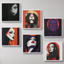80's Glam Portraits, Pop Art Woman, Retro