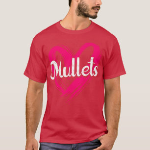 80s Haircut Heart Love Mullets Hairstyle gift T-Shirt