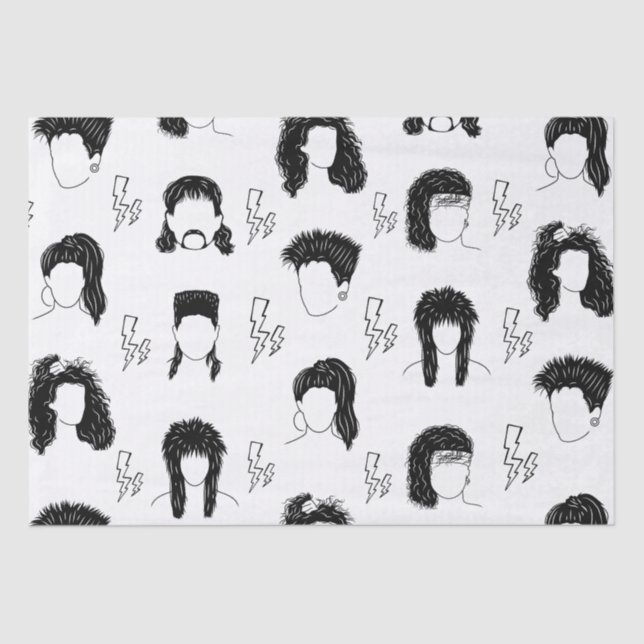 80s Hairstyles Tissue Paper (Front)