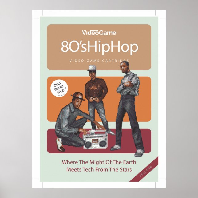 80s hip hop pixel art poster (Front)
