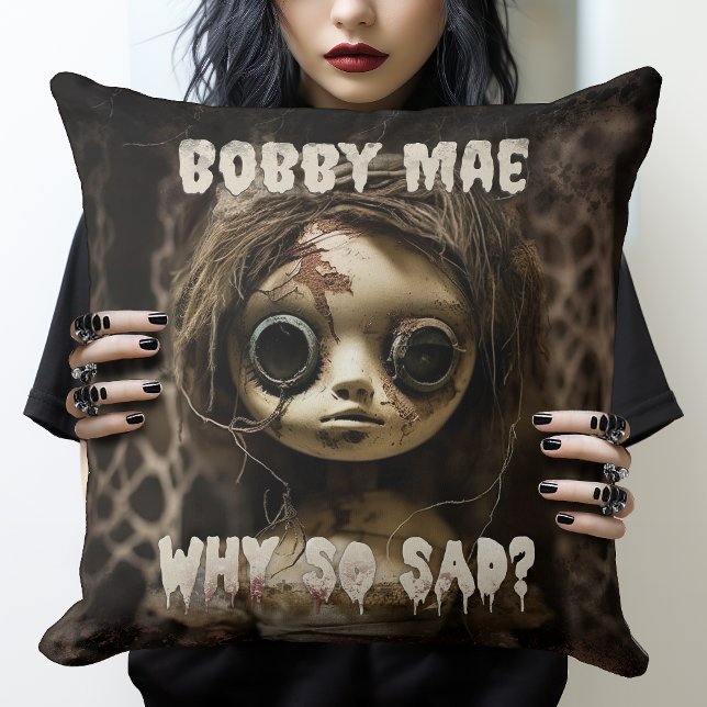 80s Horror Movie Demon Doll Possessed Cushion (A creepy customizable goggle-eyed doll who is here to cheer you up with mischief on rainy days!)