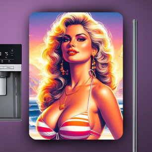 80s Hot Beach Pin-up Magnet