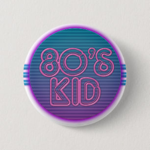 80's Kid Purple 6 Cm Round Badge