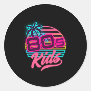 80s Kids 1980 Vintage 80s Lover 80s Costume Classic Round Sticker