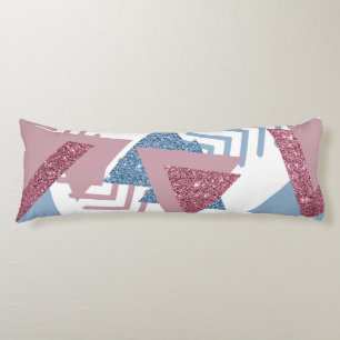 80s Lunar Abstract Dusty Mauve Pink and Blue Body Cushion