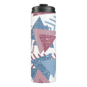 80s Lunar Abstract Dusty Mauve Pink and Blue Thermal Tumbler