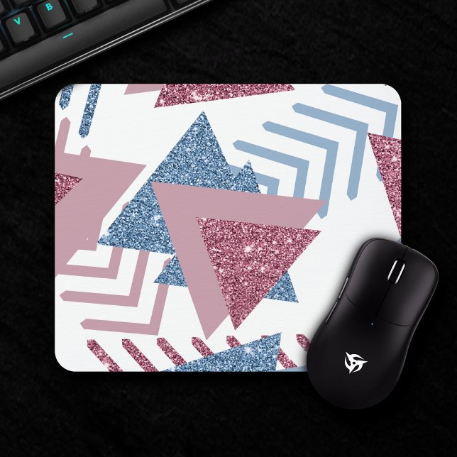 80s Lunar Abstract | Dusty Pink and Blue Custom Mo Mouse Pad (Creator Uploaded)