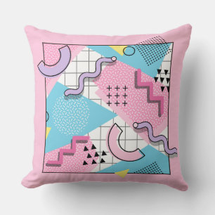 80's Memphis Active Pink Light Blue Cushion