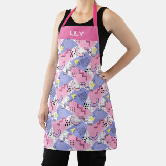 80's Memphis Active Pink Lilac Apron