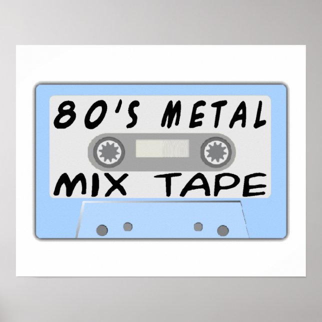 80s Metal Mix Tape Cassette Poster (Front)