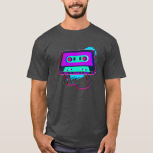 80s Music Cassetteape 3D Neon 80s songs retro T-Shirt