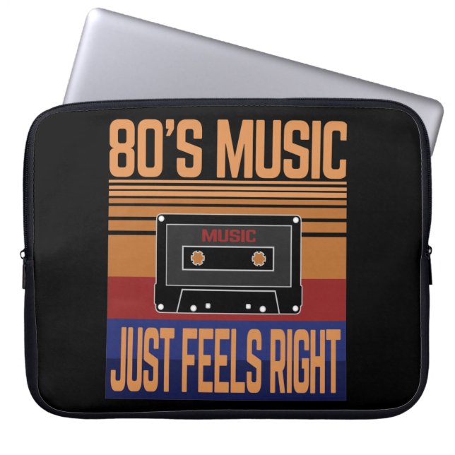 80S MUSIC JUST FEELS RIGHT LAPTOP SLEEVE (Front)