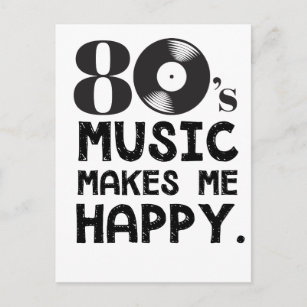80S Music Make Me Happy Postcard