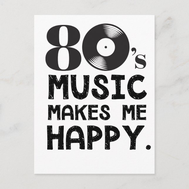 80S Music Make Me Happy Postcard (Front)