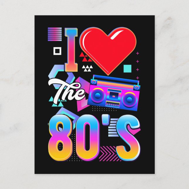80s Music Radio Love Eighties Disco Postcard (Front)